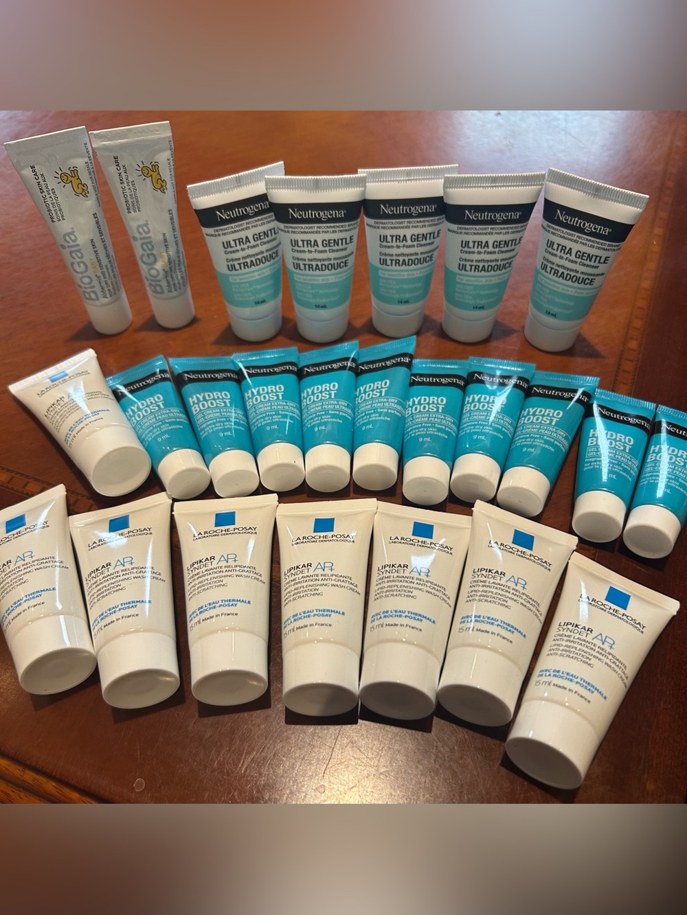 La Roche Posay Lipikar AP+, Neutrogena gel cream, BioGaia Probiotic ointment